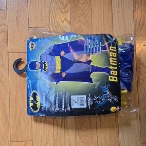 DC Comics Rubie's Deluxe Batman Muscle Halloween Costume boy's Sz Small (4-6)GUC